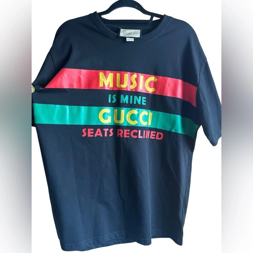 Gucci black Tee with Vibrant Stripes size XL